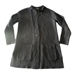 Talbots Black Long Cardigan Sweater Women's S Careercore Longline Capsule